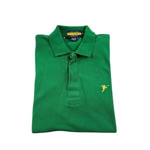 Ralph Lauren Rugby Green Yellow Logo Cotton Polo Shirt Mens XS